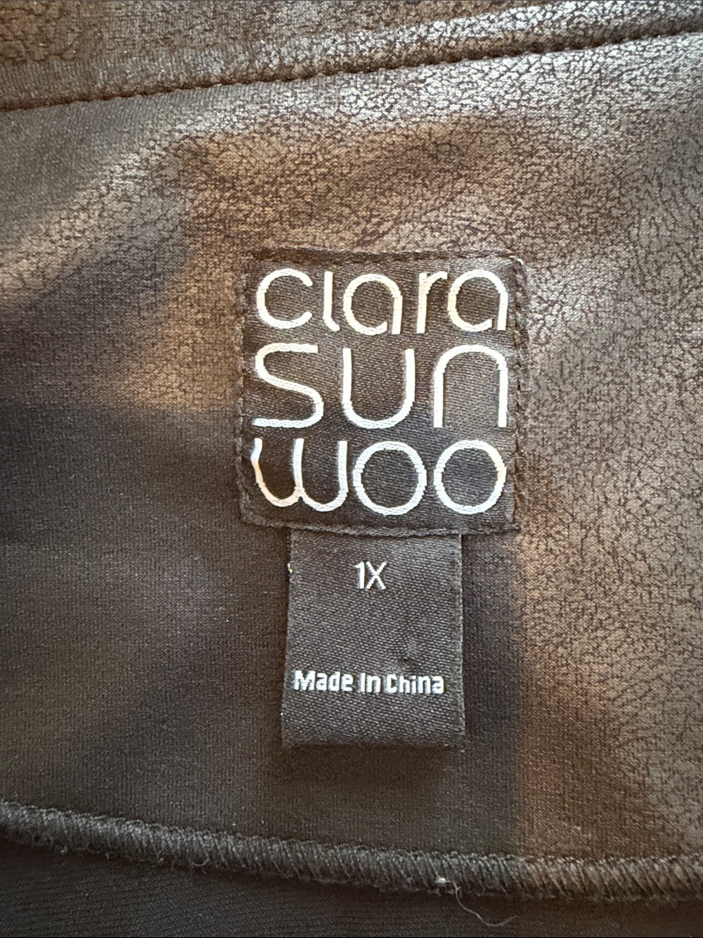 NWOT Clara Sun Woo liquid leather signature Black Moto Jacket size 1X - Picture 2 of 12